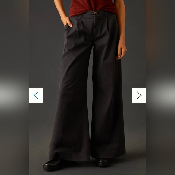 Anthropologie Pants - By Anthropologie Charcoal Gray Mid-Rise Pleated Trousers Size 6